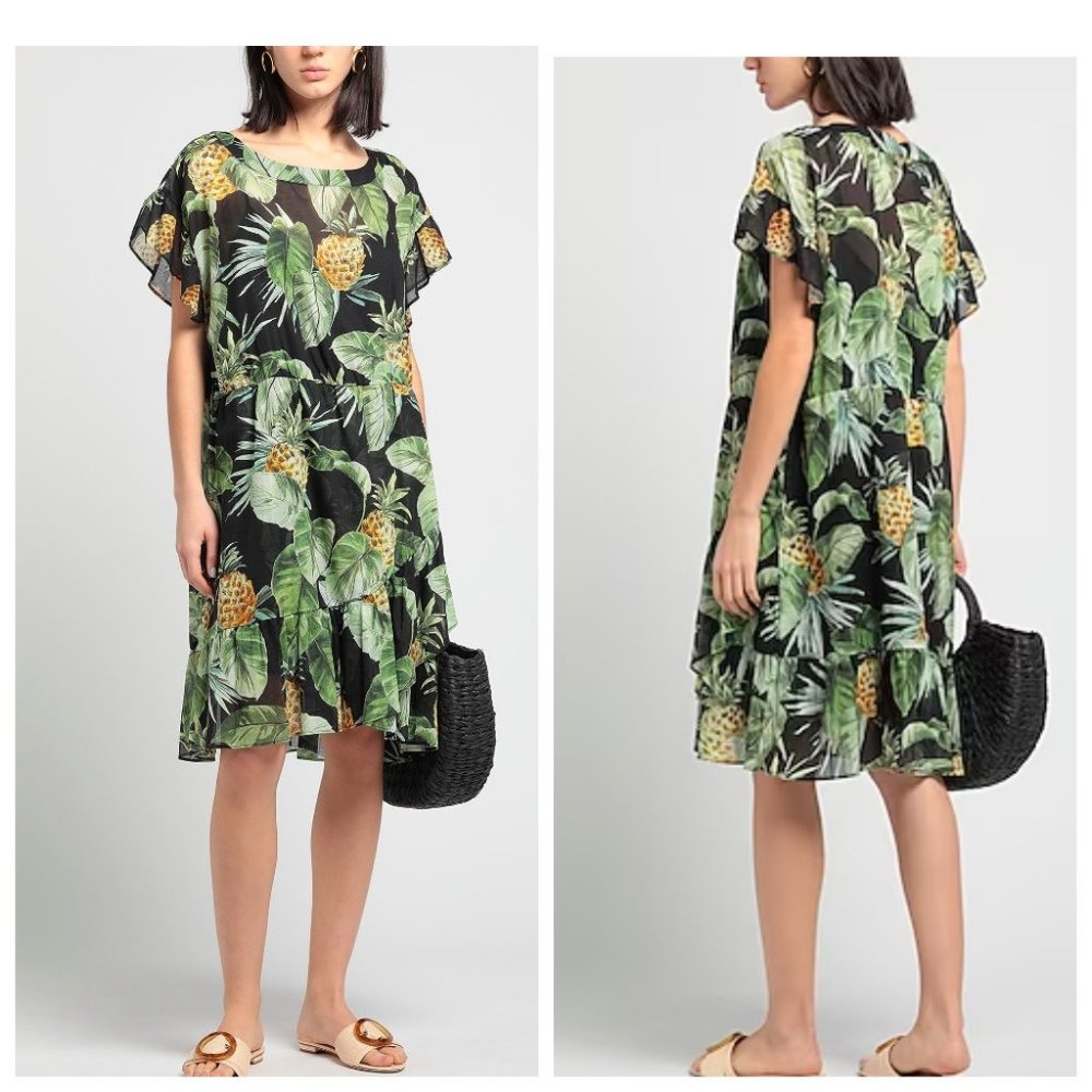 NWT TWIN-SET Italy Pineapple Cotton Dress M 46